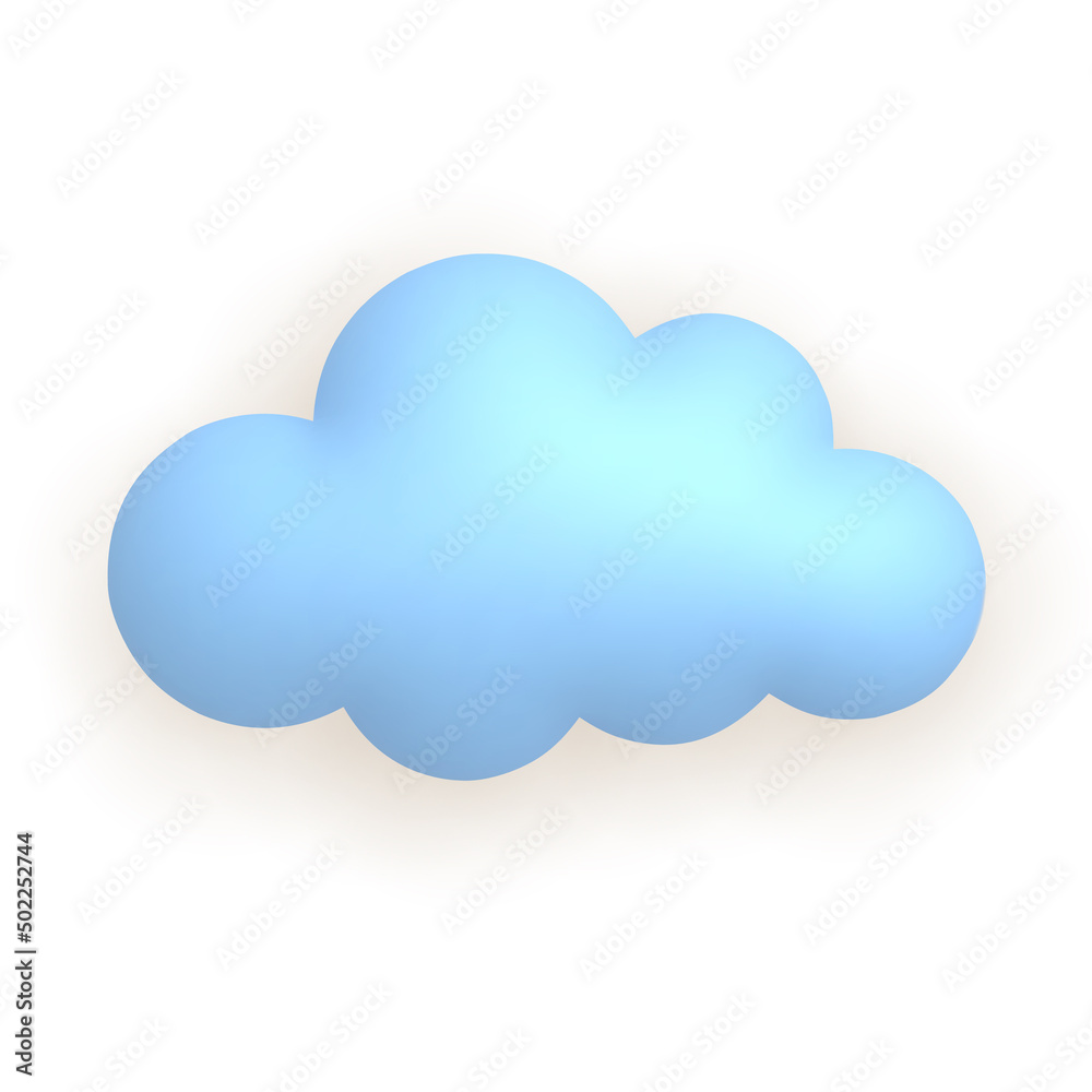 Cloud. Cute weather realistic icon. 3d cartoon
