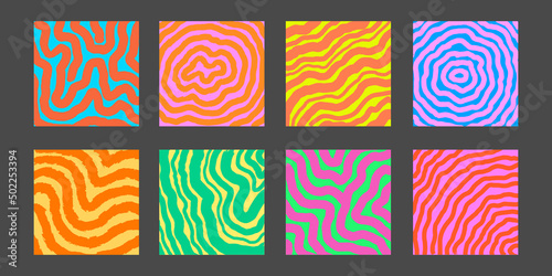 Set Of Abstract Bright Colorful Y2k Backgrounds.