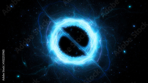 Obraz na płótnie Blue glowing forming of accretion disk