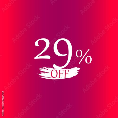 29 percent discount with paint brush red backgound