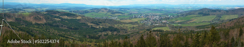 Panoramic view of Bohemian forest and the town Kdyne from the hill Korab,Klatovy district,West Bohemia,Czech Republic,Europe,Central Europe  © kstipek