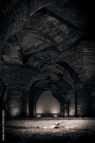 Foto Underground archways inside a building