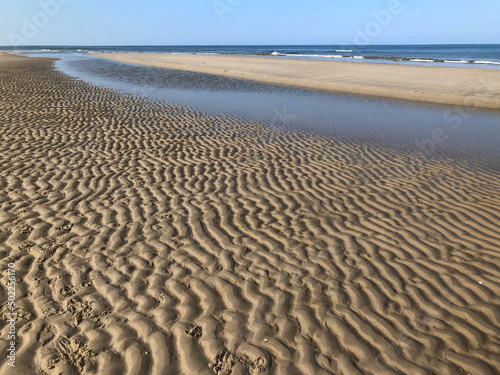 Northsea coast.Sand. Beach and sea. Julianadorp Netherlands.