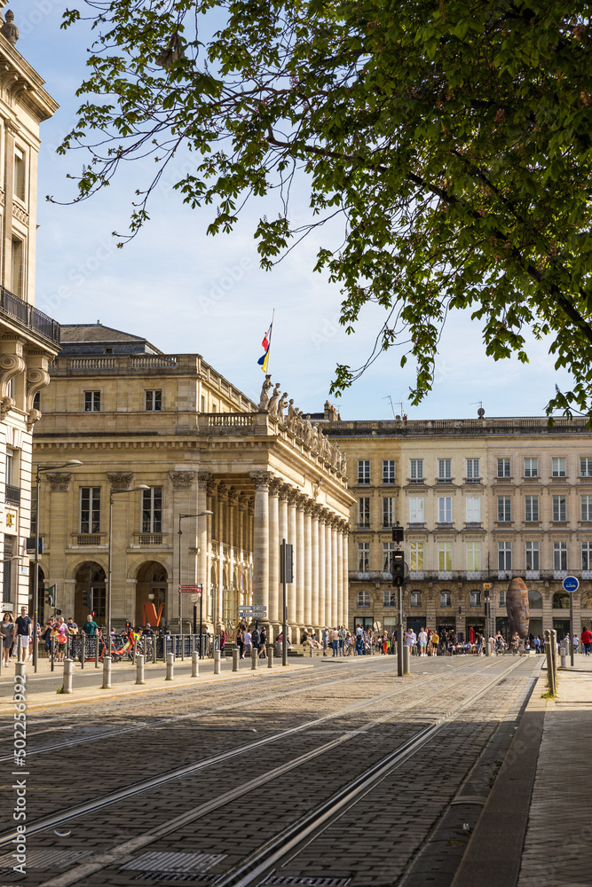 Obraz premium Opéra National de Bordeaux, autrement appelée Grand-Théâtre (Nouvelle-Aquitaine, France)
