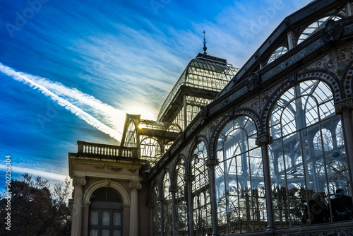 Crystal palace in Retiro park, Madrid, Spain
