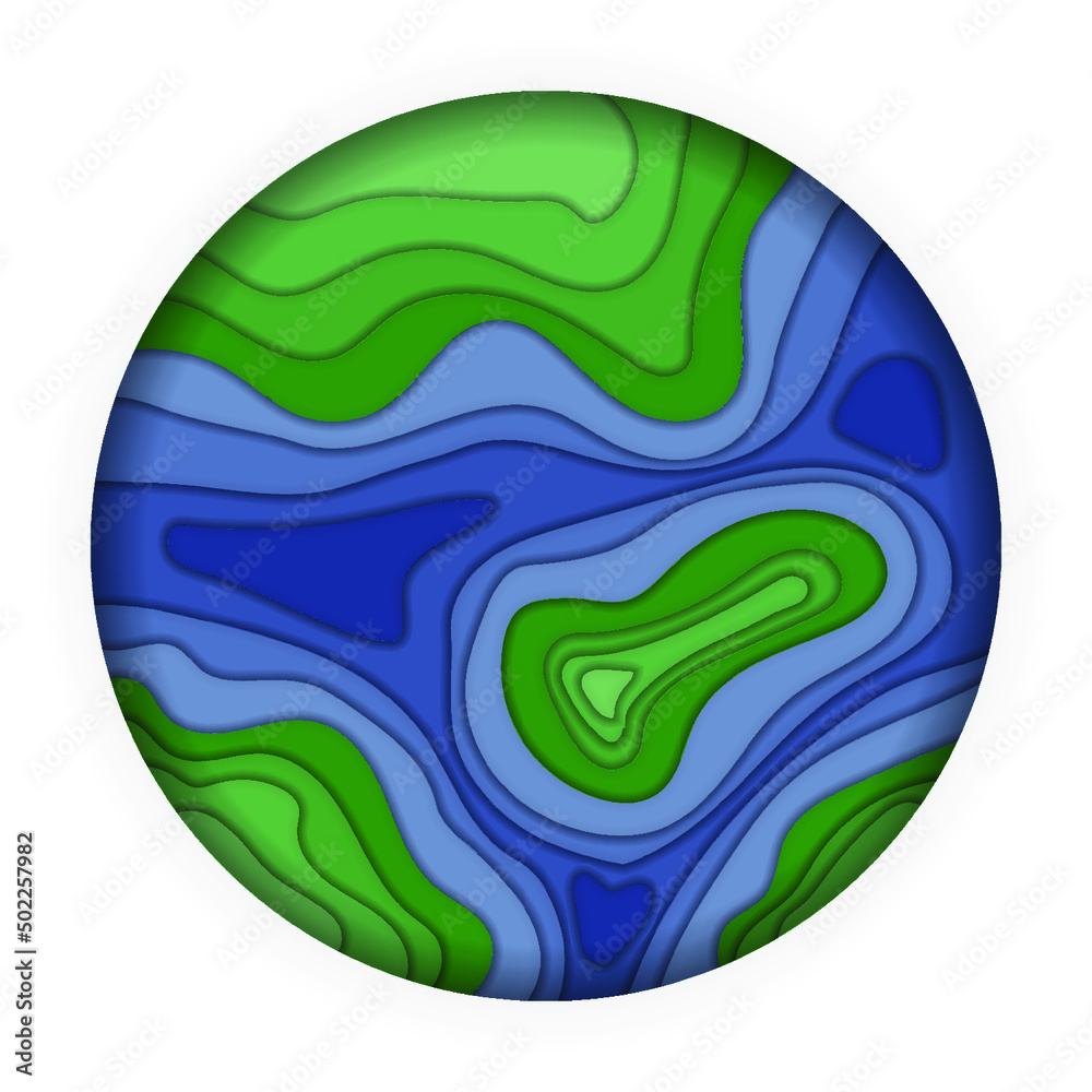 Vector illustration. Planet Earth. Planet in space. Layer upon layer. Paper Cut Vector illustration. Planet Earth. Planet in space. Layer upon layer. Paper Cut