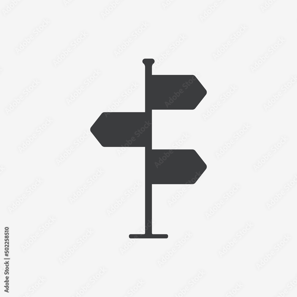 Signpost Direction Concept Flat Vector Icon Signpost Direction Concept Flat Vector Icon