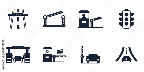toll road icons set . toll road pack symbol vector elements for infographic web photo