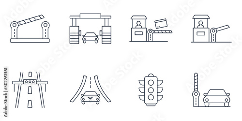 toll road icons set . toll road pack symbol vector elements for infographic web photo