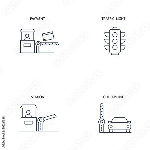 toll road icons set . toll road pack symbol vector elements for infographic web