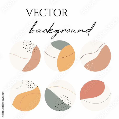 Set of Story Highlights Covers Icons. Doodle backgrounds. Bundle of templates for social media and blog