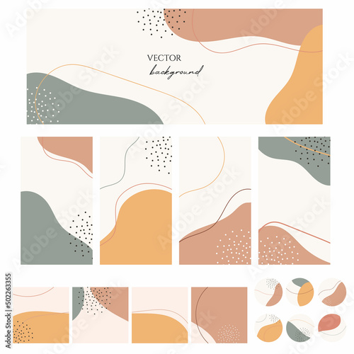 Social media set: stories, posts, highlights, banner templates.