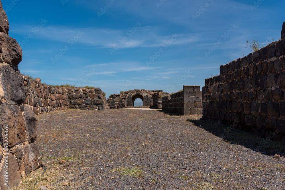 Arched features of Belvoir Fortress, Kohav HaYarden National Park in Israel. Ruins of a Crusader castle.
Arched features of Belvoir Fortress, Kohav HaYarden National Park in Israel. Ruins of a Crusader castle.