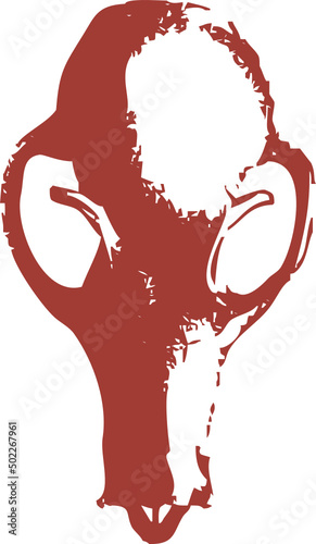 Squelette animal - crâne de Chauve souris pour design original, conception, T-Shirt ou autre graphique artistique. Vecteur sur fond transparent