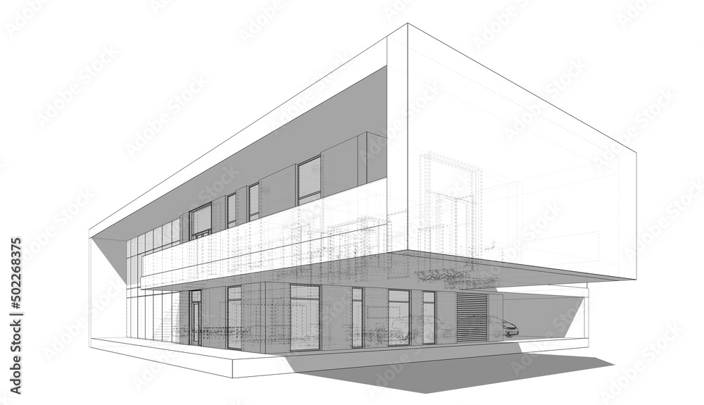 architectural sketch of a house architectural sketch of a house