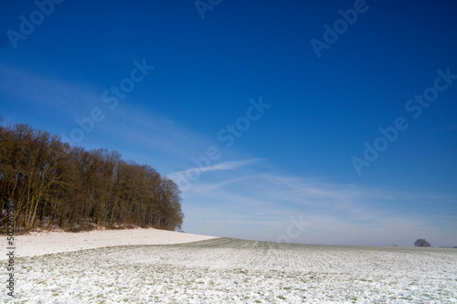 Wide open winter landscape near the Dutch village Simpelveld