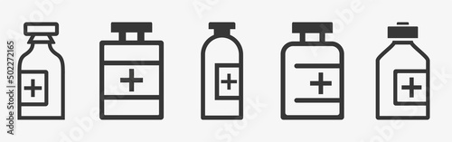 Set of Medicine Bottle icons vector