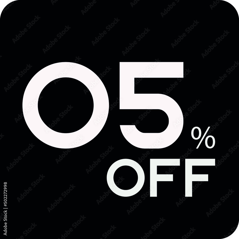 05 percent off. Discount for big sales. Black balloon 05 percent off. Discount for big sales. Black balloon