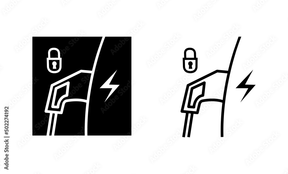 Car charger plug icon. The modern electric car is plugged into the ...