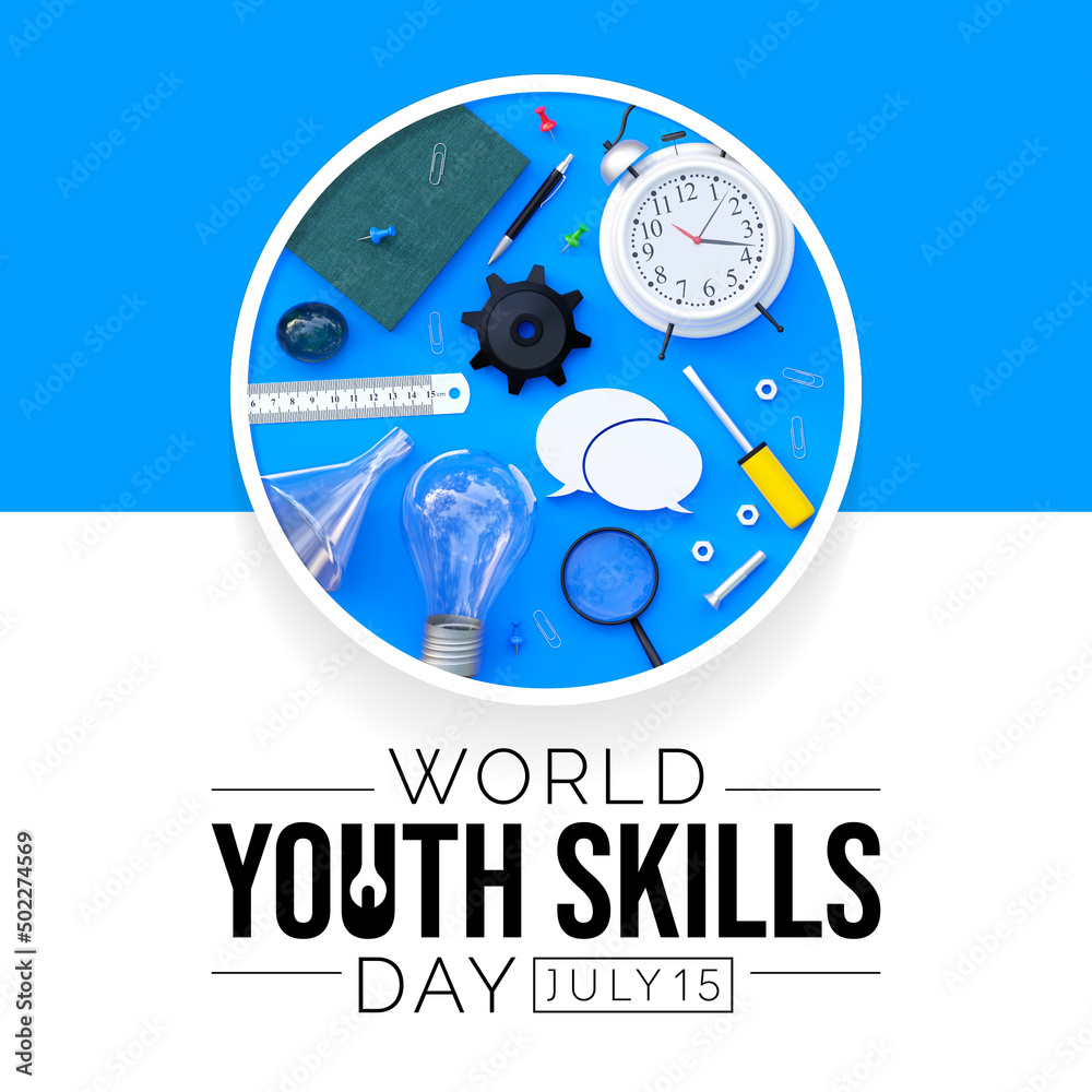 World Youth Skills Day (WYSD) is observed every year on July 15, aims to recognize the strategic importance of equipping young people with skills for employment and decent work. 3D Rendering