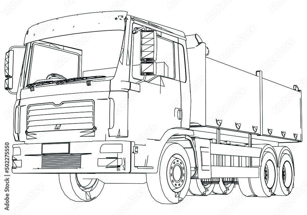 Dumper truck outline vector. Special machines for the building work. Dumper truck outline vector. Special machines for the building work.
