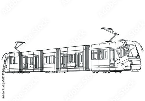 Subway train vector illustration on white background. Vector illustration set icon subway train.