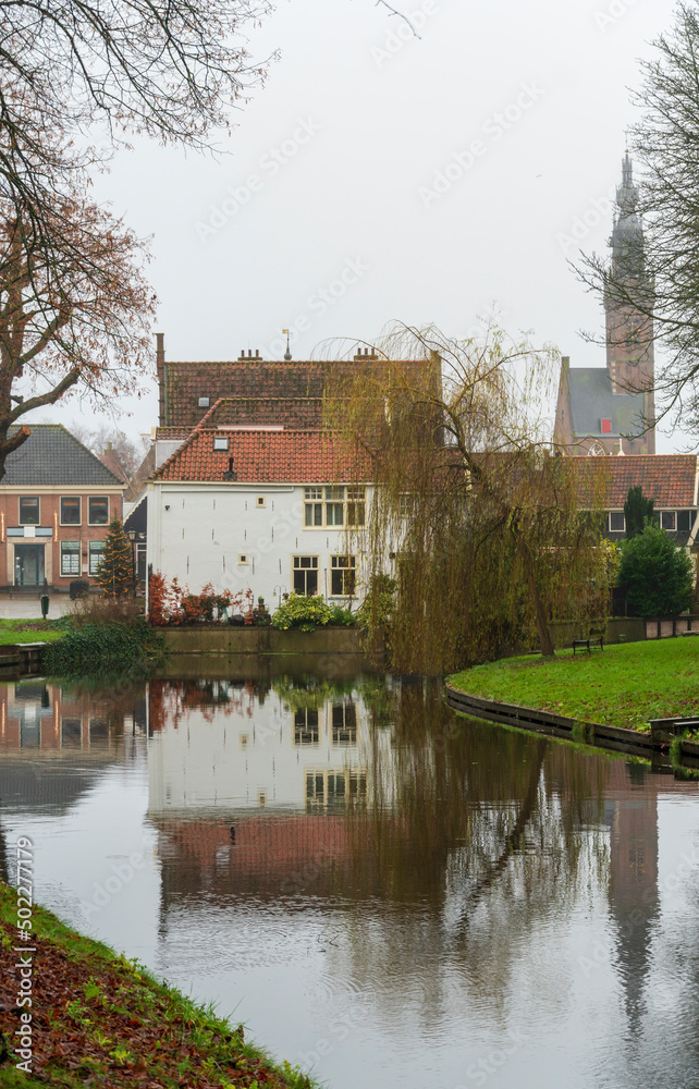Edam Netherlands on December 12, 2021 : The Carillon Tower old Speeltoren Edam. Edam Netherlands on December 12, 2021 : The Carillon Tower old Speeltoren Edam.
