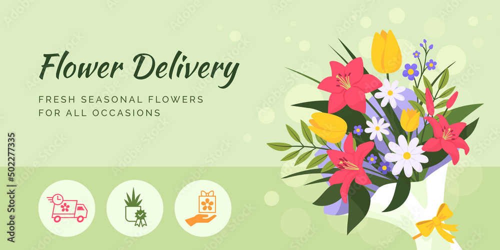Flower delivery service promotional banner