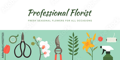 Professional florist service promotional banner