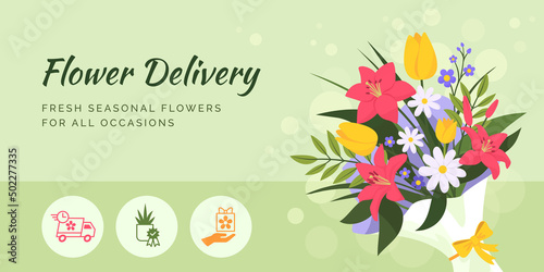 Flower delivery service promotional banner