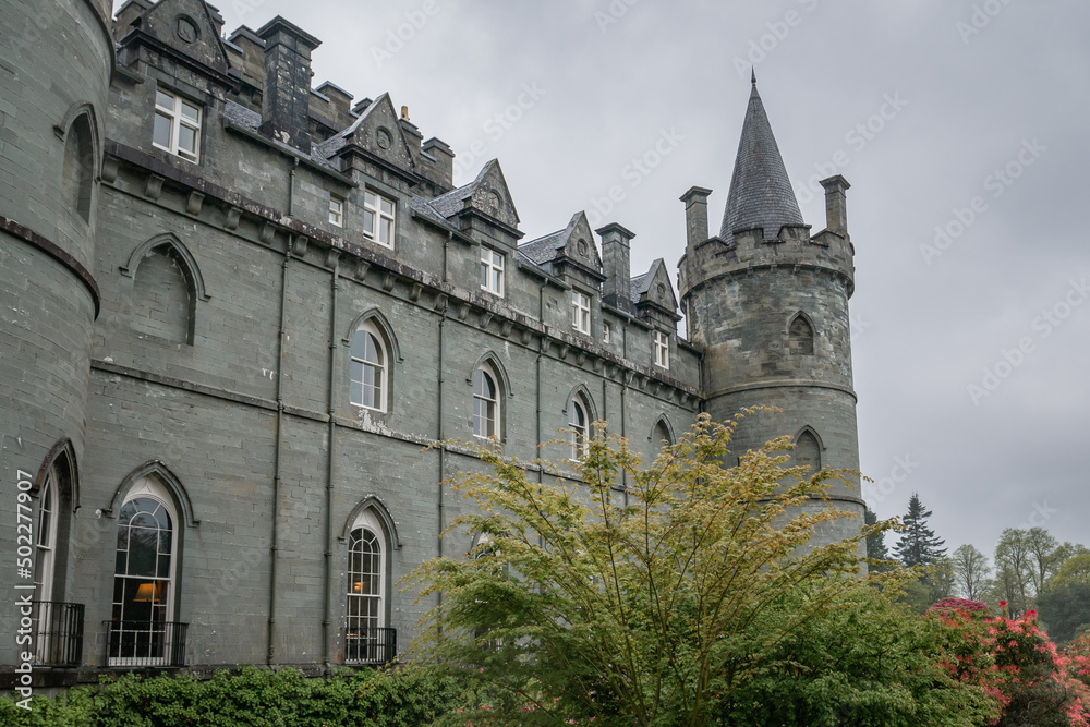 Exterior of the Inveraray Castle in scotland