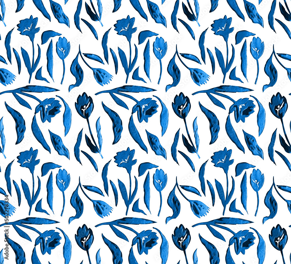 Fototapeta premium Seamless flowers pattern, floral print.