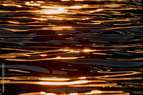 sun ray relection on water surface photo