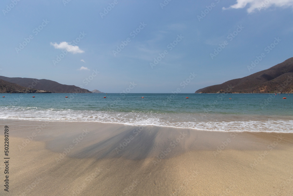 Beautiful shot of colombian concha bay located into Tayrona national park in sunny day Beautiful shot of colombian concha bay located into Tayrona national park in sunny day