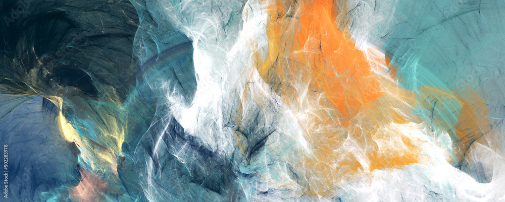 custom made wallpaper toronto digitalArt abstract background. Color paint wide banner. Modern pattern. Fractal artwork for creative graphic design