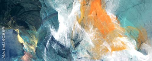 Wallpaper Mural Art abstract background. Color paint wide banner. Modern pattern. Fractal artwork for creative graphic design Torontodigital.ca