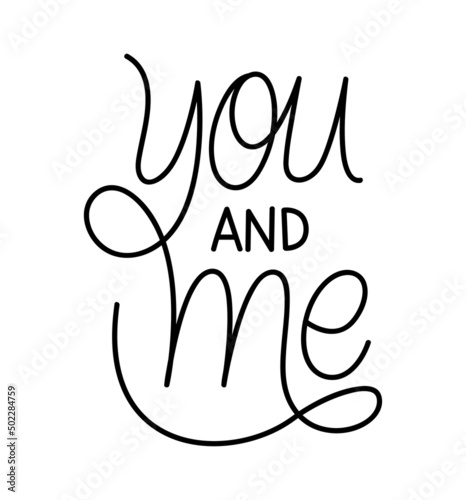 you and me letterign photo