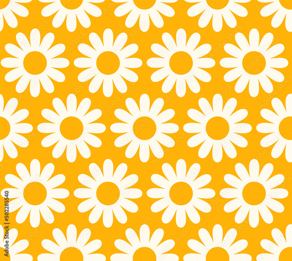 Cute cartoon groovy seamless pattern. 70s retro nostalgic textile design. Vintage geometric flowers 60s hippie style background. Floral checkerboard grid funny print. Cute cartoon groovy seamless pattern. 70s retro nostalgic textile design. Vintage geometric flowers 60s hippie style background. Floral checkerboard grid funny print.