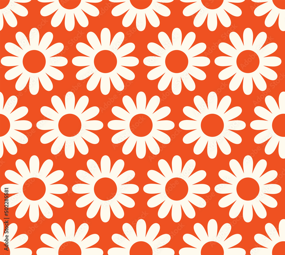 Cute cartoon groovy seamless pattern. 70s retro nostalgic textile design. Vintage geometric flowers 60s hippie style background. Floral checkerboard grid funny print. Cute cartoon groovy seamless pattern. 70s retro nostalgic textile design. Vintage geometric flowers 60s hippie style background. Floral checkerboard grid funny print.