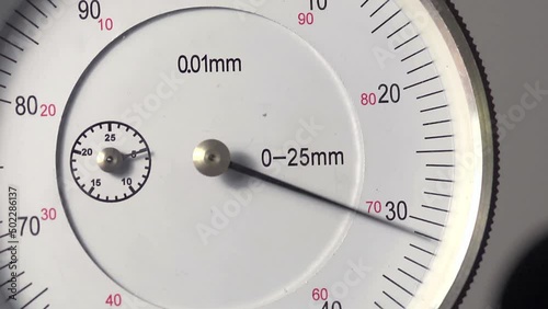 needle deflection on a dial indicator, CU, seamless loop