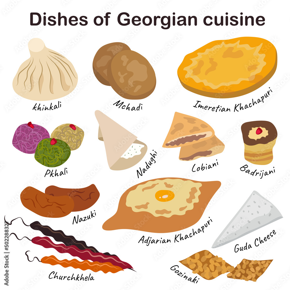 Set with national food of Georgia