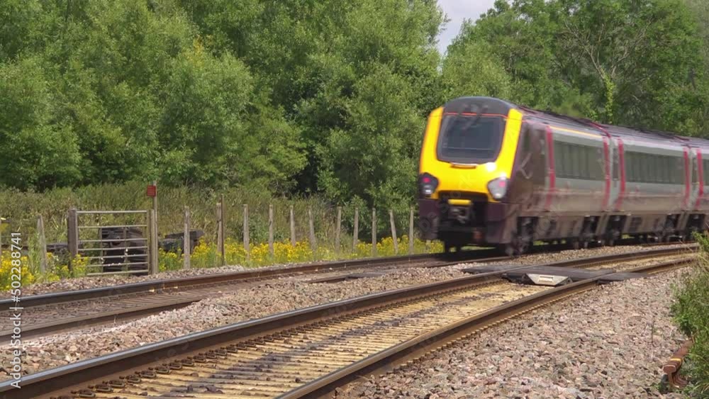 Virgin train going round a bend Virgin train going round a bend