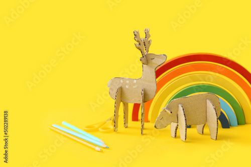 Handmade cardboard toys, pe...