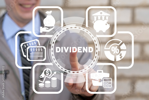 Billede på lærred Dividends business, tax, finance and investment concept