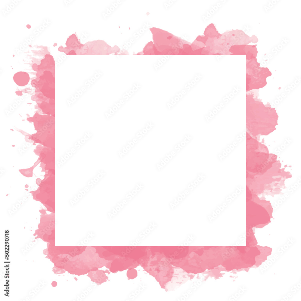 watercolor pink frame design for invitation card Stock Vector | Adobe Stock