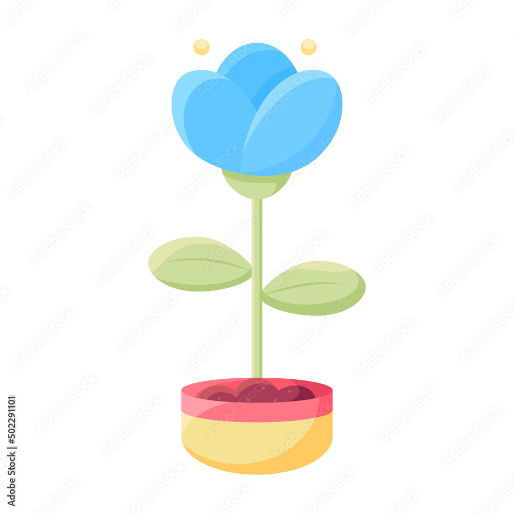 Isolated flower in a flowerpot Flat icon Vector illustration Isolated flower in a flowerpot Flat icon Vector illustration