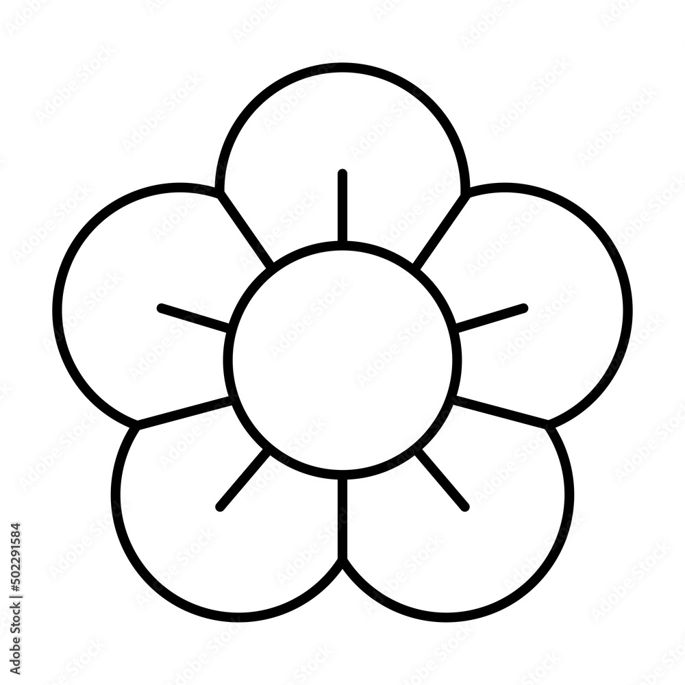Isolated outline of a flower Vector illustration Isolated outline of a flower Vector illustration