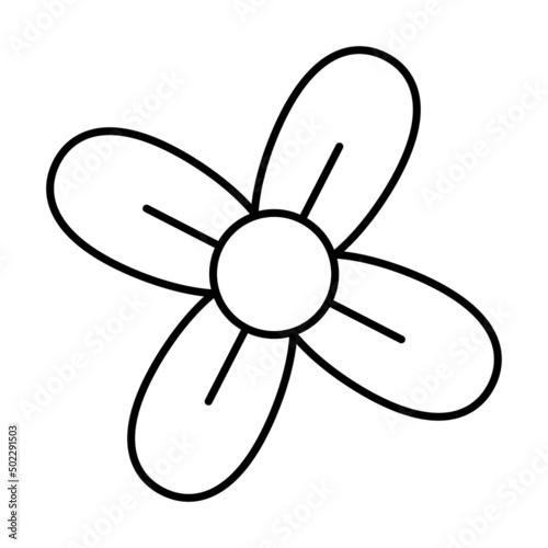 Isolated outline of a flower Vector illustration