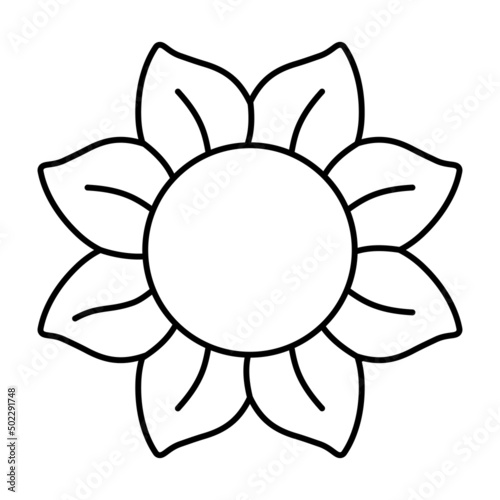 Isolated outline of a flower Vector illustration