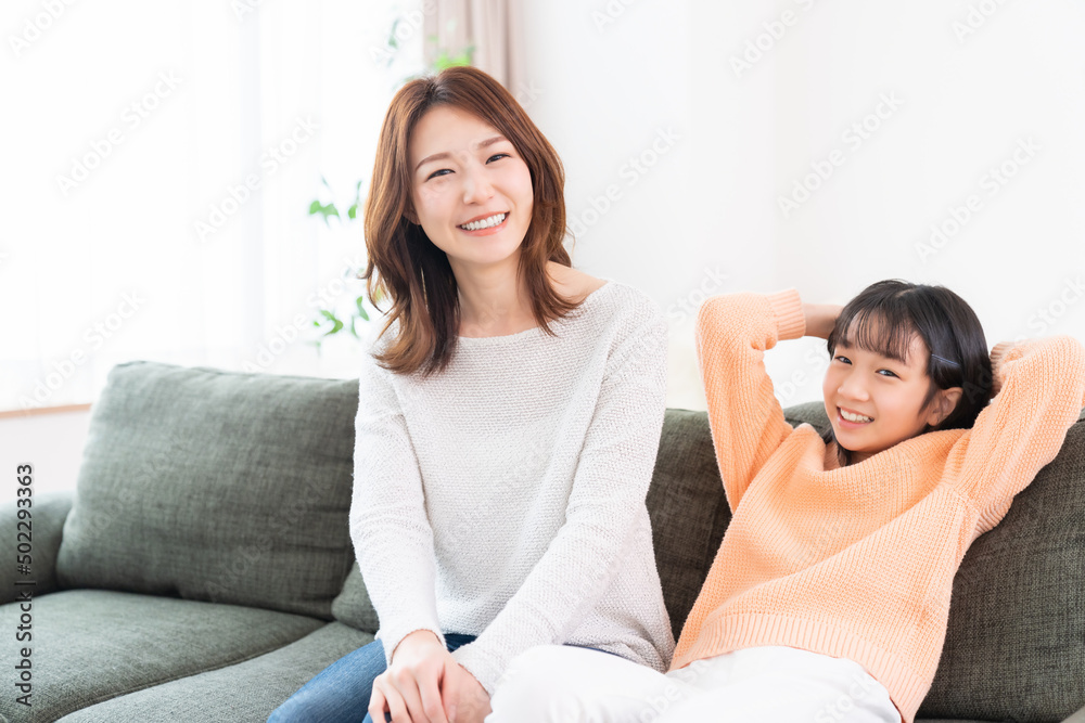 笑顔の親子 笑顔の親子